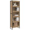 vidaXL Gabinete de Livros 2 pcs Carvalho Artesanal 80 x 30 x 155 cm