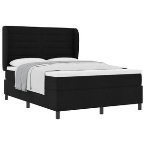 vidaXL Cama Box com colch&atilde;o com cabeceira Preto 140 x 190 cm tecido