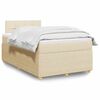 vidaXL Cama boxspring com colch&atilde;o 120x190 cm tecido cor creme