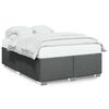 vidaXL Estrutura de cama sem colch&atilde;o 160x200 cm tecido cinzento-escuro