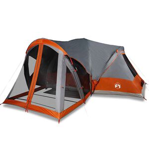 vidaXL Tenda familiar tipi para 8 pessoas imperme&aacute;vel cinza/laranja