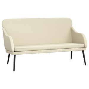 vidaXL Banco 110x76x80 cm couro artificial cor creme