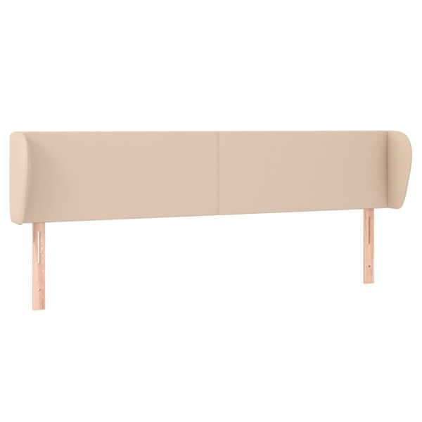 vidaXL Cabeceira cama abas couro artificial 183x23x78/88 cm cappuccino
