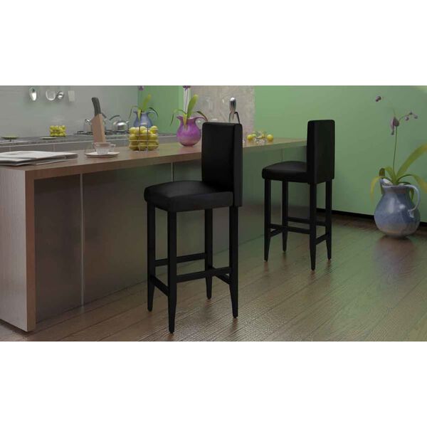 vidaXL Bancos de bar 4 pcs couro artificial preto