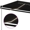 vidaXL Toldo retr&aacute;til manual com LED 500x350 cm antracite