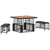 vidaXL Conjunto de Jantar para Jardim com almofada 3 pcs Preto e Cinza