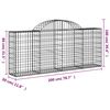 vidaXL Cestos gabi&atilde;o arqueados 20pcs 200x30x80/100cm ferro galvanizado