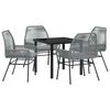 vidaXL Conjunto de Jantar para Jardim 5 unid. Cinzeto vime PE