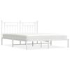 vidaXL Estrutura de cama com cabeceira 183x213 cm metal branco