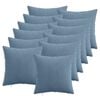 vidaXL Capa almofada 12 unid. HEERLEN Azul 40 x 40 cm cord&atilde;o