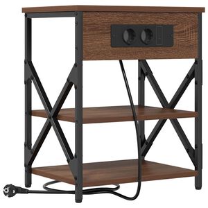 vidaXL Arm&aacute;rio de Cabeceira Carvalho Marrom 41 x 31 x 51 cm