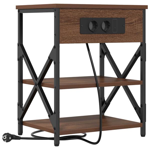 vidaXL Arm&aacute;rio de Cabeceira Carvalho Marrom 41 x 31 x 51 cm