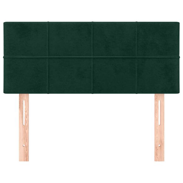 vidaXL Cabeceira de cama veludo 100x5x78/88 cm verde-escuro