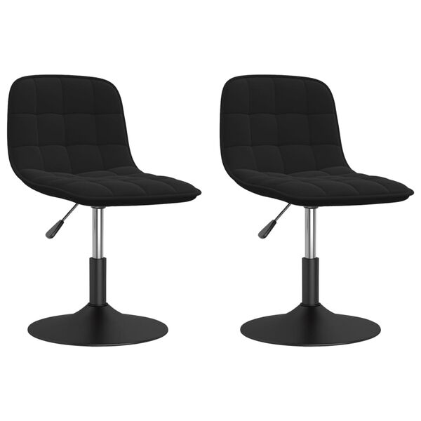 vidaXL Cadeiras de jantar girat&oacute;rias 2 pcs veludo preto