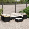 vidaXL 8 pcs conjunto sof&aacute;s de jardim com almofad&otilde;es vime PE preto
