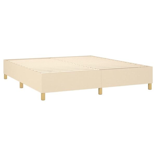 vidaXL Cama com molas/colch&atilde;o 180x200 cm tecido cor creme