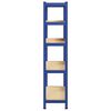 VidaXL 5-Layer Storage Shelf Blue Steel&Madeira de engenharia