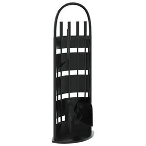 vidaXL Conjunto de ferramentas para lareira de 5 pe&ccedil;as 23x15x66 cm A&ccedil;o