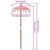 vidaXL Parasol Balin&ecirc;s Rosa 95 x 95 x 260 cm