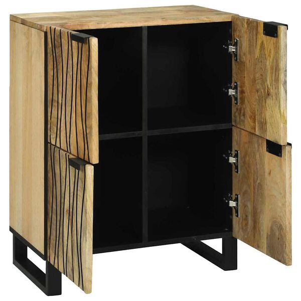 vidaXL Buffet Castanho 60 x 33 x 75 cm Madeira de mangueira maci&ccedil;a