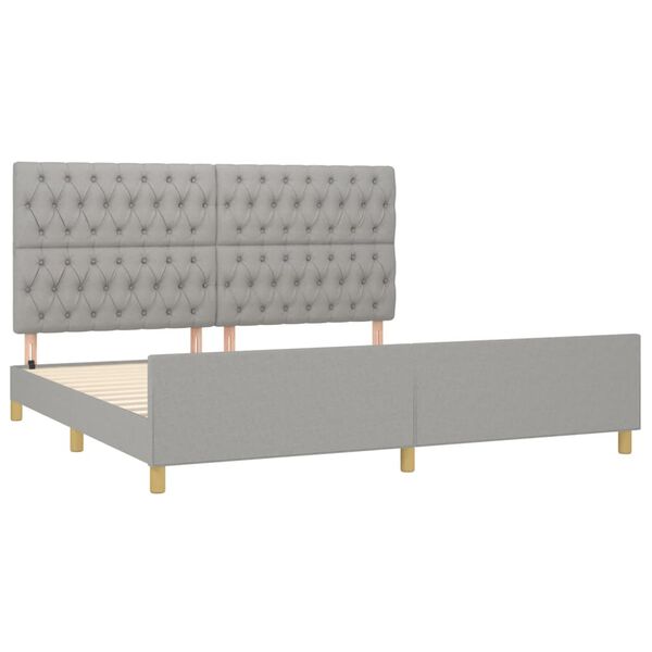 vidaXL Estrutura de cama 200x200 cm tecido cinzento-claro