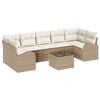 vidaXL Conjunto de Sof&aacute; de Jardim 8 unid. Bege vime PE