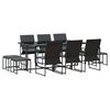 vidaXL Conjunto de Jantar para Jardim 11 unid. Preto A&ccedil;o