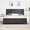 vidaXL Cama Box com colch&atilde;o Castanho escuro 200 x 200 cm tecido