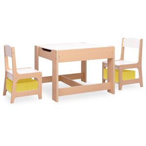 vidaXL Mesa de crian&ccedil;a com duas cadeiras MDF