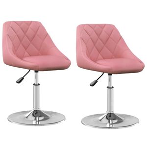 vidaXL Cadeiras de jantar girat&oacute;rias 2 pcs veludo rosa
