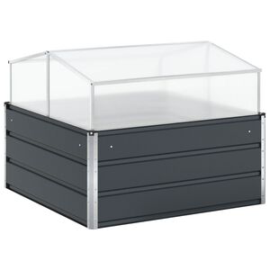 vidaXL Floreira Antracite 100 x 100 x 77 cm A&ccedil;o Galvanizado