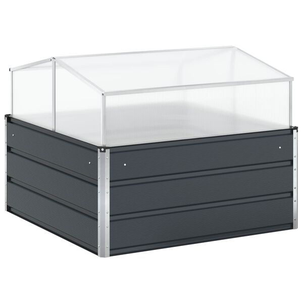 vidaXL Floreira Antracite 100 x 100 x 77 cm A&ccedil;o Galvanizado