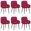 vidaXL Cadeiras de Jantar 6 pcs Veludo (V) Vinho Vermelho