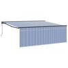 vidaXL Toldo retr&aacute;til Azul e Branco 400 &times; 300 cm Poli&eacute;ster e Alum&iacute;nio