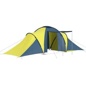 vidaXL Tenda de campismo para 6 pessoas azul e amarelo