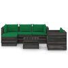 vidaXL 6 pcs conj. lounge jardim + almofad&otilde;es madeira impreg. cinzento