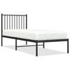 vidaXL Estrutura de cama metal s/ colch&atilde;o c/ cabeceira 75x190 cm preto