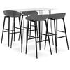 vidaXL 5 pcs conjunto de bar branco e cinzento