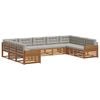 vidaXL Conjunto de Sof&aacute;s para Exterior 9 unid. Cinza Natural e Claro
