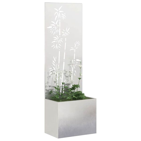 vidaXL Tela de Privacidade para Jardim Floral Prata 50 x 140 cm