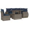 vidaXL Conjunto de sof&aacute; de jardim com 6 pe&ccedil;as e almofadas em rattan sint&eacute;tico cinza