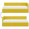 vidaXL Estrutura de Cama de Canto com Colch&atilde;o 2 pcs Amarelo Veludo