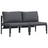 vidaXL M&oacute;veis para Exterior 2 Pe&ccedil;a Antracite 80 x 80 x 71 cm A&ccedil;o