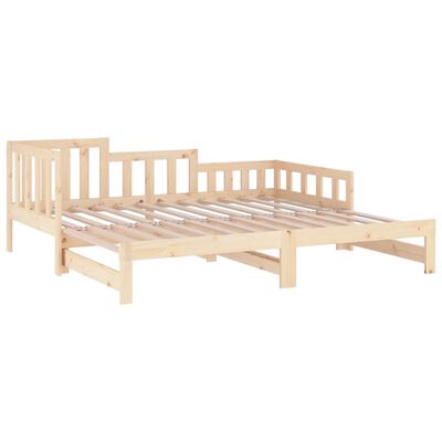 vidaXL Sofá-cama de puxar 2x(80x200) cm madeira de pinho maciça