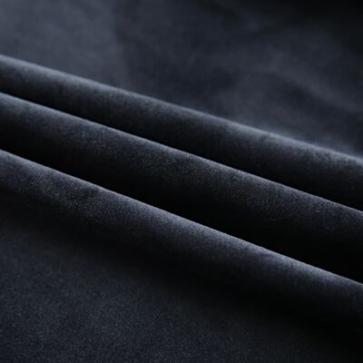 vidaXL Cortina blackout com ganchos 290x245 cm veludo preto