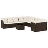 vidaXL 11 pcs conjunto sof&aacute;s de jardim c/ almofad&otilde;es vime PE castanho