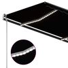 vidaXL Toldo retr&aacute;til manual com LED 3x2,5 m antracite