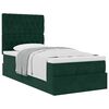 vidaXL Estrutura de cama otomana colch&otilde;es 90x200cm veludo verde escuro