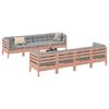 vidaXL 9 pcs conj. sofás jardim c/ almofadões madeira abeto-de-douglas
