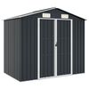 vidaXL Abrigo de jardim 205x129x183 cm a&ccedil;o galvanizado antracite